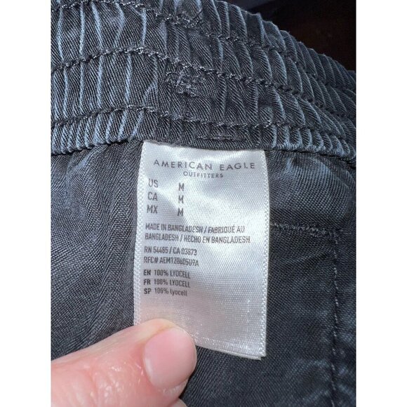 AMERICAN EAGLE OUTFITTERS Womens Black Lyocell Drawstring Jogger Pants - Picture 9 of 11